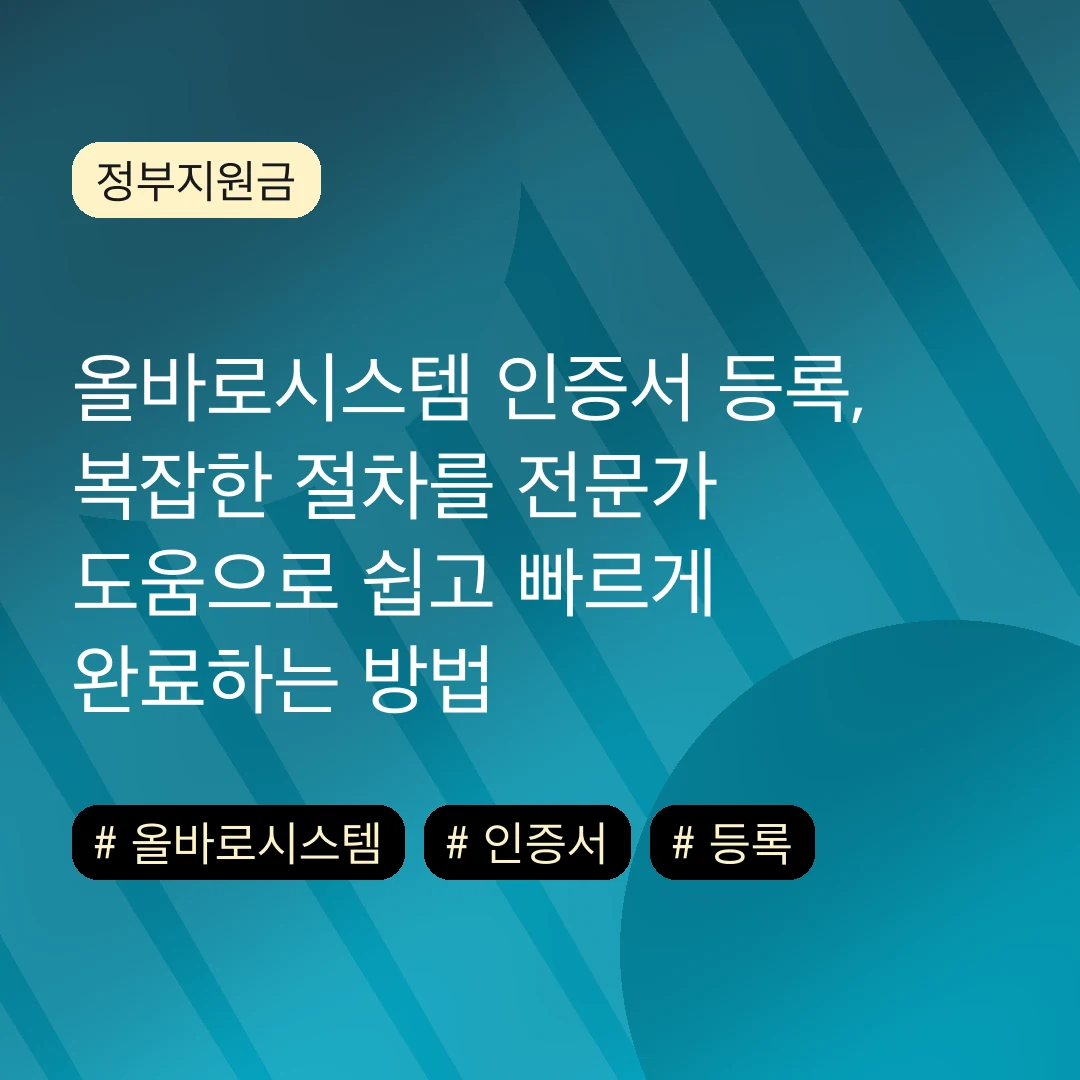 올바로시스템 인증서 등록, 복잡한 절차를 전문가 도움으로 쉽고 빠르게 완료하는 방법