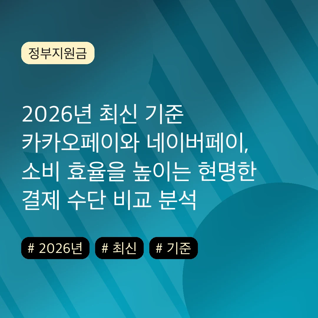 2026년 최신 기준 카카오페이와 네이버페이, 소비 효율을 높이는 현명한 결제 수단 비교 분석