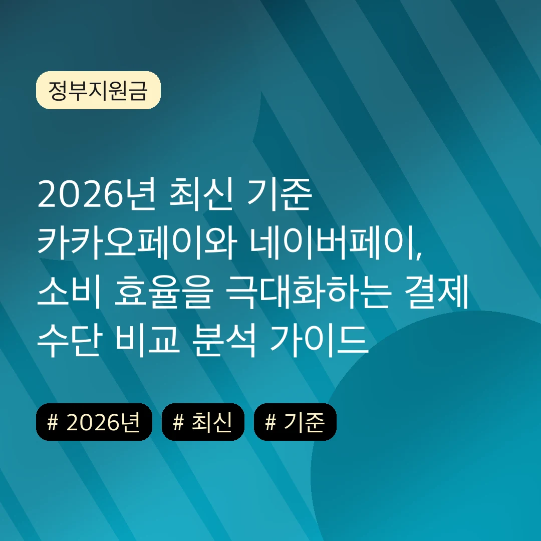 2026년 최신 기준 카카오페이와 네이버페이, 소비 효율을 극대화하는 결제 수단 비교 분석 가이드