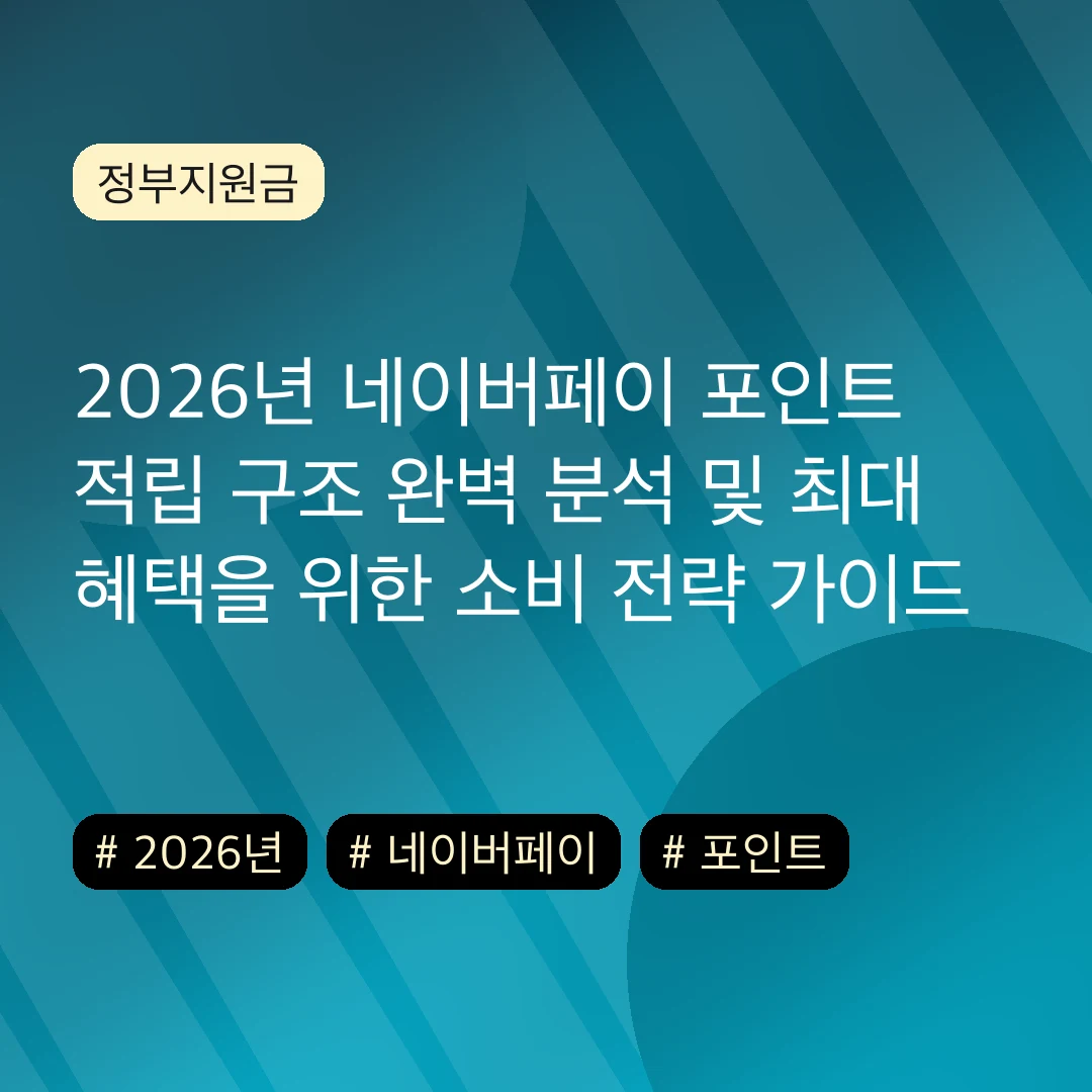 2026년 네이버페이 포인트 적립 구조 완벽 분석 및 최대 혜택을 위한 소비 전략 가이드
